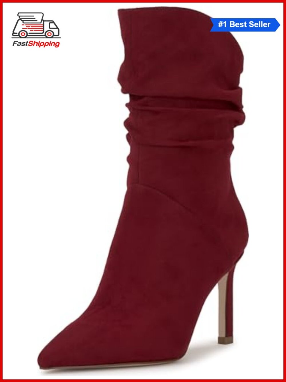 ✨ Jessica Simpson Stiletto Pointed Toe Ankle Bootie Faux Suede High Heel